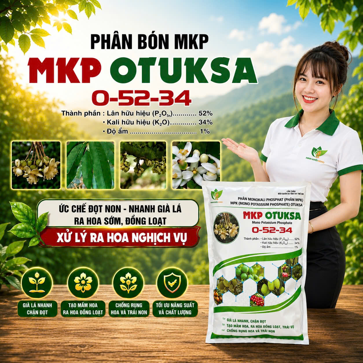 Phân bón MKP Otuksa - Gói 1kg